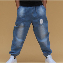 Pantalón deportivo estilo hip hop para hombre, pantalón vaquero, holgado, con corsé 2024 - compra barato