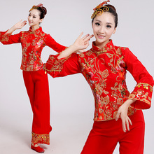 Red Chinese Tradition Clothing 2016 New Special Modern  Dance Costume Stage National Clothing Drum Yangko Dance 2024 - buy cheap