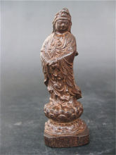 Estátua elaborada deusa clássica chinesa de madeira esculpida à mão 2024 - compre barato