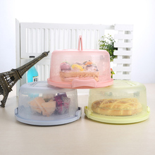 Plastic Clear Cake Box Round Pastry Storage Gift Box Carrier Handle Fridge Food Fruit Dessert Container Cover Case Cake Shop 2024 - buy cheap
