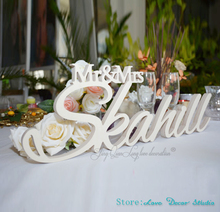 Mr and Mrs Last Name Table Sign Personalized Wedding Sign Mr and Mrs sign wedding decoration 2024 - купить недорого