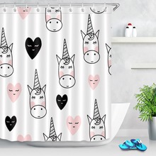 LB 180*180 Cute Funny Unicorns White Pink Shower Curtains Waterproof Polyester Bathroom Curtain Fabric for Bathtub Home Decor 2024 - buy cheap