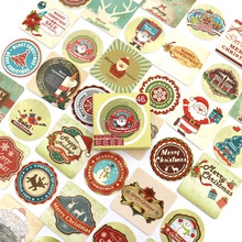 Creative Christmas Theme Paper Sticker Decoration DIY Diary Scrapbooking Planner Gift Packing Seal Kawaii Stationery 46pcs/box 2024 - buy cheap