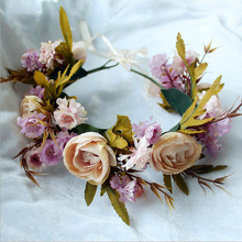 Women Wreath Bridal Purple Flower Crown Headband Kids Party Flower Hairband Korean hair accessories Adjustable Floral Garland 2024 - buy cheap