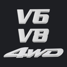 1PCS 3D Metal Sticker 4WD V6 V8 3D Chrome Car Vehicle Tailgate Sticker Trunk Lid Emblem Badge Decal Decoration Car Styling 2024 - buy cheap