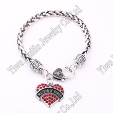 fashion rhodium plated with sparkling crystals MATRON OF HONOR heart charm bracelet Lobster-claw-clasps High Quality 2024 - buy cheap