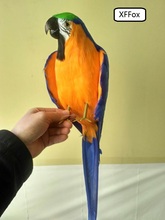 Modelo de loro azul y naranja grande de la vida real, espuma y pluma de simulación, alas pequeñas, regalo de loro, alrededor de 45cm xf0173 2024 - compra barato