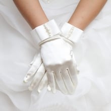 Luvas de noiva feminina comprimento dedos inteiros renda acessórios festa casamento baile 2024 - compre barato