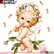 Homfun Full Square/Round Drill 5D DIY Diamond Painting "Angel child" 3D Embroidery Cross Stitch Home Decor Gift A11909 2024 - buy cheap