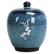 Blue Gradient Glaze Ceramic Funeral Pet Urn for Memorials Small Holds Up to 30 Cubic Inches of Ashes Pet Cremation Urn for Ashes 2024 - buy cheap