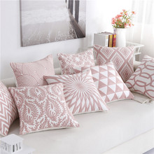 45x45 см квадратная розовая геометрическая вышивка наволочка для дивана украшение для свадебной вечеринки наволочка 2024 - купить недорого