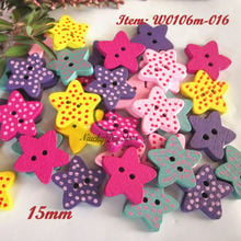100pcs dot colorful series star / flower heart dot decorative wood buttons for scrapbooking craft sewing materials 2024 - buy cheap