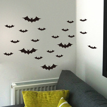 3d DIY fiesta de Halloween negro 3D Adhesivo de pared de murciélagos decorativos decoración de noche de Brujas decoración del hogar 2024 - compra barato