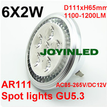 LED High power AR111 6x2W 12W GU53 AC85-265V,COB LED SPOT LIGHT replace 120W halogen.warm white/cold White+External Drive 2024 - buy cheap