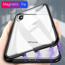 Metal Bumper Magnetic Case for iPhone X XS XR 11 12 Pro Max 8 7 6 6S Plus SE 2020 Tempered Glass Magnet Adsorption Back Cover 2024 - buy cheap