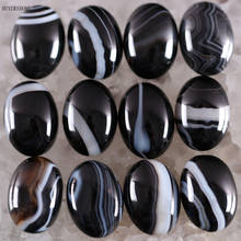 Буершом 10 шт 13х18 мм натуральный камень черный оникс без просверленного отверстия овальный кабошон для изготовления украшений своими руками K1619 2024 - купить недорого