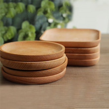 1Pcs Japanese Style Square Purely Handmade Solid Wood Plate Dessert Dish Dishes Dried Fruit Tray Sushi Cake Tableware 2024 - buy cheap