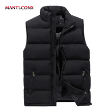 MANTLCONX 5XL 6XL Winter Men's Sleeveless Vest Casual Coats Male Padded Thicken Vest Men Waistcoat Sleeveless Jacket Men Warm 2024 - buy cheap