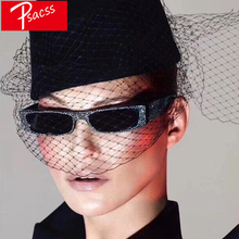 Psacss-gafas de sol pequeñas de imitación de diamante para mujer, anteojos de sol femeninos a la moda, sexys, de diseño de marca Vintage, con espejo 2024 - compra barato