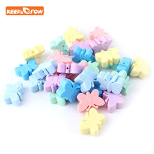Keep&grow 50Pcs Butterfly Silicone Beads Cartoon Teething Beads For Jewelry DIY Making Bead BPA Free Baby Teething Necklace Gitf 2024 - buy cheap