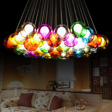 Candelabro de vidro colorido em led, decoração comercial para sala de estar, bar, 110-240v, moderno, design criativo, luminária de vidro 2024 - compre barato
