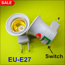 10pcs/lot, E27 switch lamp base to EU plug, E27 socket with EU plug and on off switch, E27 lamp adapter converter 2024 - buy cheap