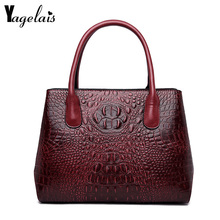 Women Genuine Leather Luxury High Quality Classic Crocodile Pattern Handbag Middle Age Ladies Bags Large Capacity OL  Top-handle 2024 - buy cheap