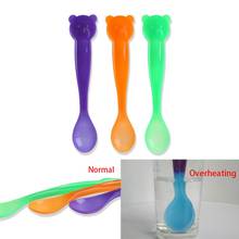 Baby Spoon Heat Sensing Thermal Colorful Safe PP Spoon+ Fork Anti-Skid Handle-TwZ 2024 - buy cheap