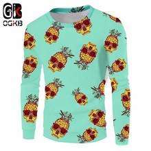 OGKB 3D Funny Sweats Print Pineapple Sweatshirt Hoodies Women/men Hiphop Streetwear Casual Jumpers Long Sleeve O-neck Pullovers 2024 - buy cheap