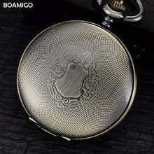 men mechanical watches antique pocket skeleton watches Roman numbers analog display copper chain BOAMIGO hot gift reloj hombre 2024 - buy cheap