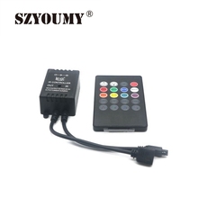 SZYOUMY LED música Sensor de voz IR controlador DC12V 6A 20 teclas IR controladores remotos para 3528 5050 RGB LED tira de luces para el hogar 2024 - compra barato
