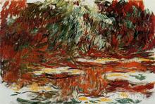 Copia de pinturas al óleo del famoso artista, lirio de agua, estanque, Claude Monet, obra de arte hecha a mano para decoración de pared del hogar 2024 - compra barato