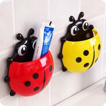 Ladybug Sucker Children Kids Toothbrush Holder Suction Hooks Toothbrush Wall Suction Bathroom Sets Bathroom Accessories 2024 - buy cheap