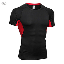 Quick Dry Slim Fit Tees Men Patchwork Mesh T-Shirts Compression Shirt Tops Gym Bodybuilding Fitness O-Neck Short Sleeve T Shirt 2024 - buy cheap