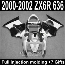 Carenados blancos para Kawasaki zx6r 2000 2002 2001 00 01 02 100%, accesorio personalizado, pegatina a la moda, Kit de carenado S159 2024 - compra barato