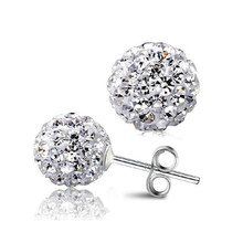 Fashion Shining Ball Stud Earrings Rhinestone Crystal for Women 8YX08 2024 - buy cheap