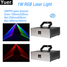2Pcs/Lot 1W RGB Laser Light DJ Disco Lights  DMX 512 Sound Control Laser Projector Lighting For Party Club Bar Stage Light 2024 - buy cheap