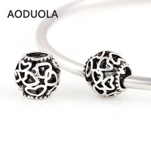 10 Pcs a Lot Silver plated Alloy Beads Hollow DIY Big Hole Metal Beads Spacer Murano Bead Charm Fit For Pandora Charms Bracelet 2024 - buy cheap