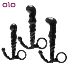 OLO Masturbation Prostate Massager Butt Plug Anal Plug Crystal Jewelry Erotic Toys Sex Toys for Men Women with Pull Ring S/M/L 2024 - compre barato