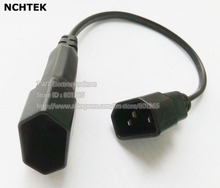 Nchtek-cabo adaptador de alimentação ue, conector macho iec 320 c14 com 2 pinos fêmea para ups pdu, 6 peças, frete grátis 2024 - compre barato