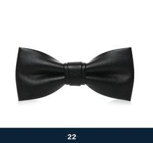 Vintage de cuero sólido negro pajaritas para hombres Casual corbatas moda hombres corbata para traje de boda negocios BowTie 2024 - compra barato