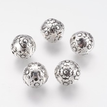 10pcs 16mm CCB Plastic Beads Round with Flower DIY Jewelry Accessories Necklaces Bracelets Making Crafts 2024 - buy cheap