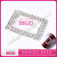 two rows rectangle rhinestone buckles for ribbon ,free shipping,hot sale rectangle rhinestone buckles for invitation card 2024 - buy cheap