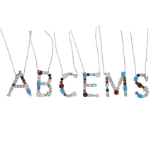 Женское длинное ожерелье с буквенным принтом, украшенное фианитами радуги, с большим алфавитом, Новинка лета 2019 2024 - купить недорого