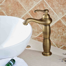European Style Single Handle Centerset Bathroom Mixer Faucet for Vessel Sink, Antique Brass 2024 - buy cheap