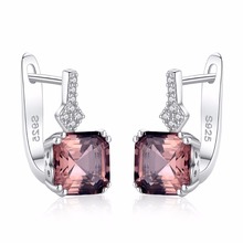 Brand Fine Topaz&925 Sterling Silver Stud Earring In color smoke or white Silver Earring Jewelry for women Charm Daily 2024 - buy cheap