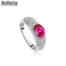 Bebella cristal anel feito com cristais austríacos de swarovski 5 cores disponíveis para meninas presente de natal 2024 - compre barato