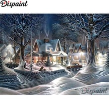 Pintura completa de diamante/quadrado redondo 5d faça você mesmo "casa de neve" bordado ponto cruz 3d decoração de casa a11566 2024 - compre barato