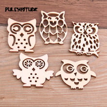  10pcs Mix Natrual Owl Shape Wooden Ornament DIY Crafts Home Decoration Scrapbooking Wood Slices Handmade Accessories 2024 - buy cheap