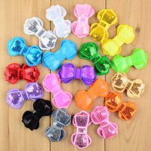 100pcs/lot new arrival shiny bowknot hair accessories 2.16inch diy headband embroidery sequin korean bows free shipping HDJ31 2024 - buy cheap